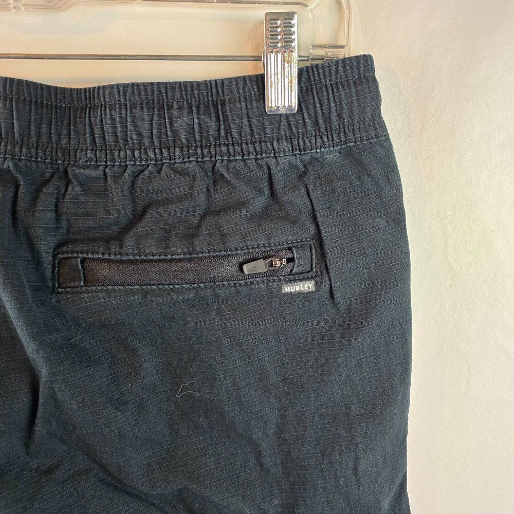 Hurley Pants Mens Medium Black Jogger Chino Drawstring Casual Active Ripstop - Picture 7 of 11